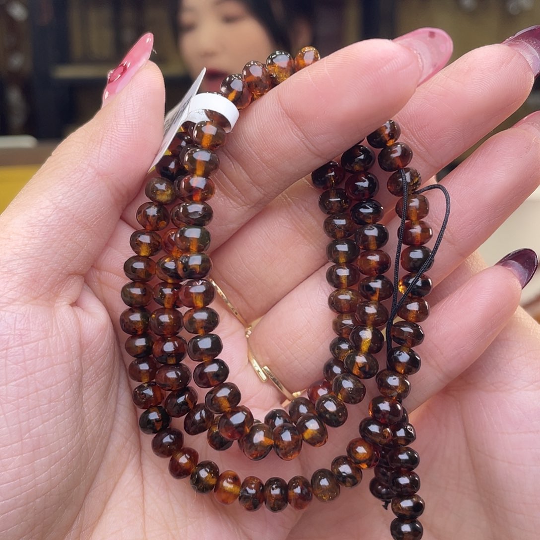 琥珀裸石未镶嵌抚顺琥珀6+血珀108