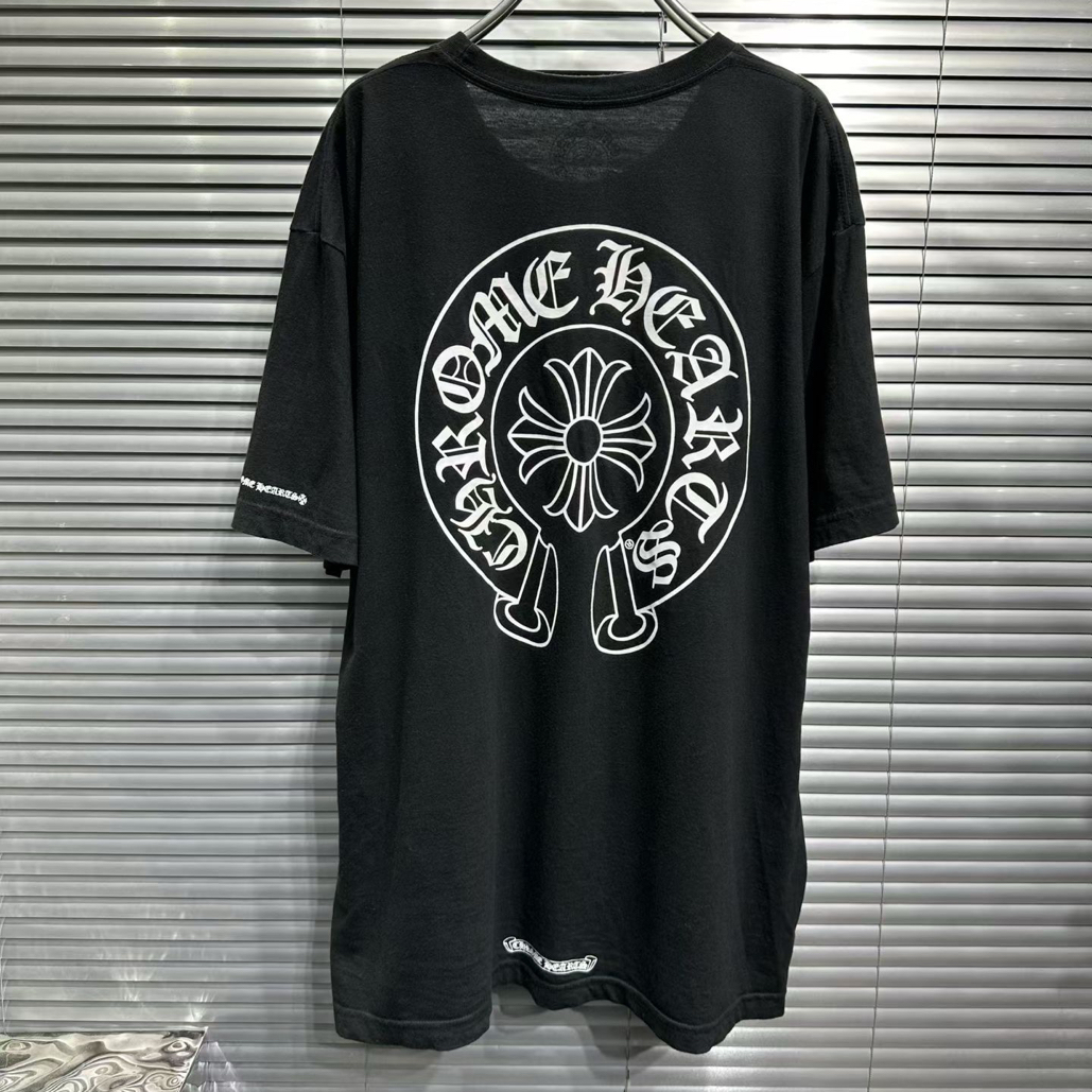 未使用 Chrome Hearts/克罗心 前后马蹄黑色短袖 xl码