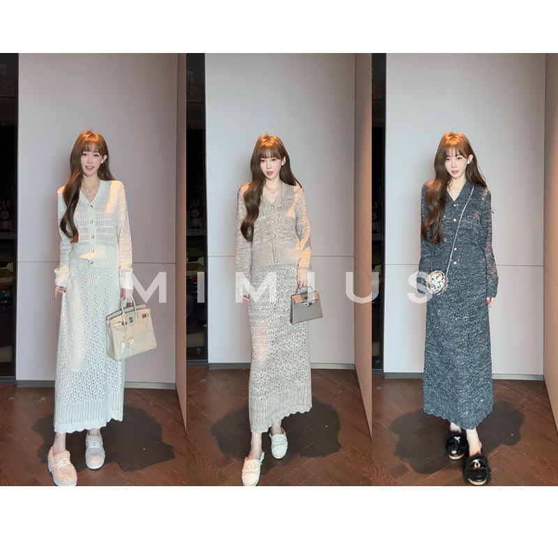 【mimius】U 矜贵温柔复古镂空钩花上衣+半裙(有里布) WG08131