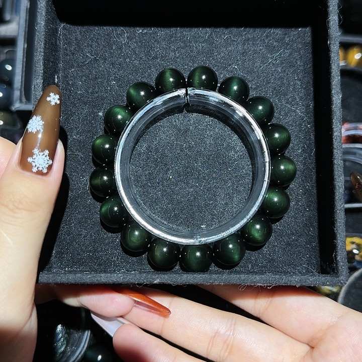 娜***娜黑曜岩未镶嵌手链