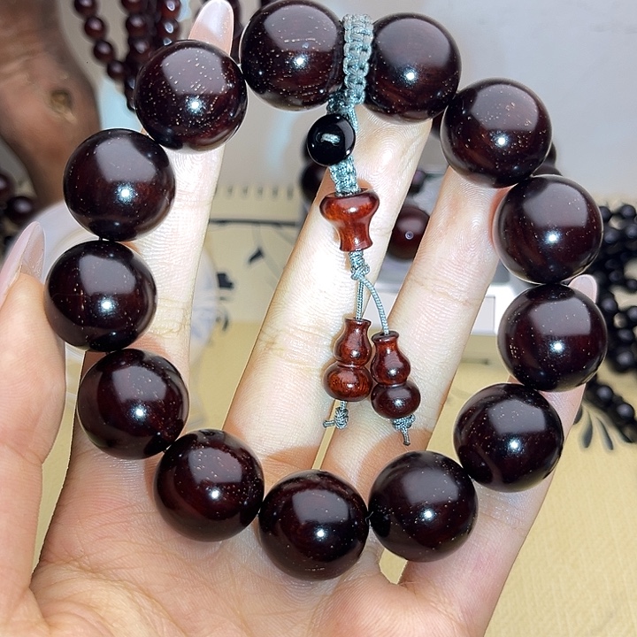 手串/手链小叶紫檀1.8x13颗满星酒红底