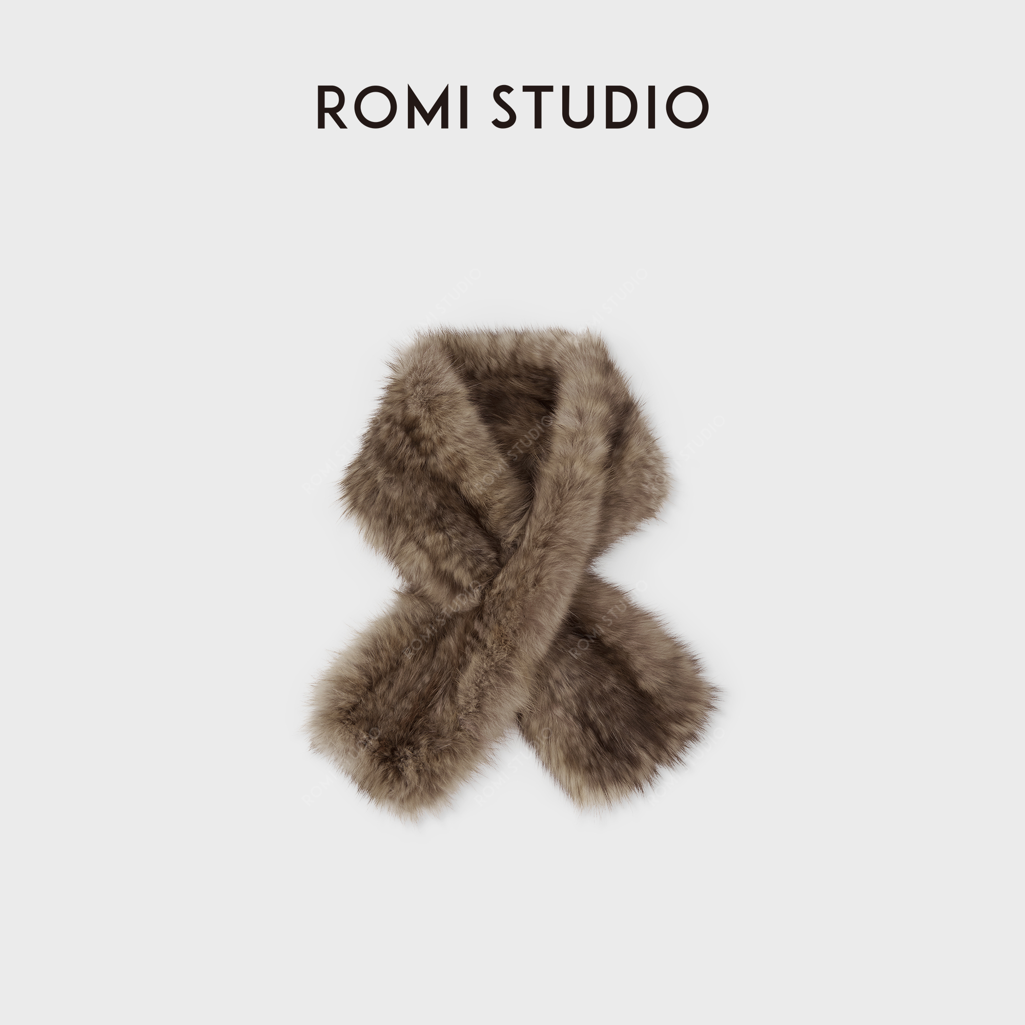 ROMI STUDIO“凛冬显贵”高品质紫丨貂皮柔顺显毛领围巾 RWCWP86494