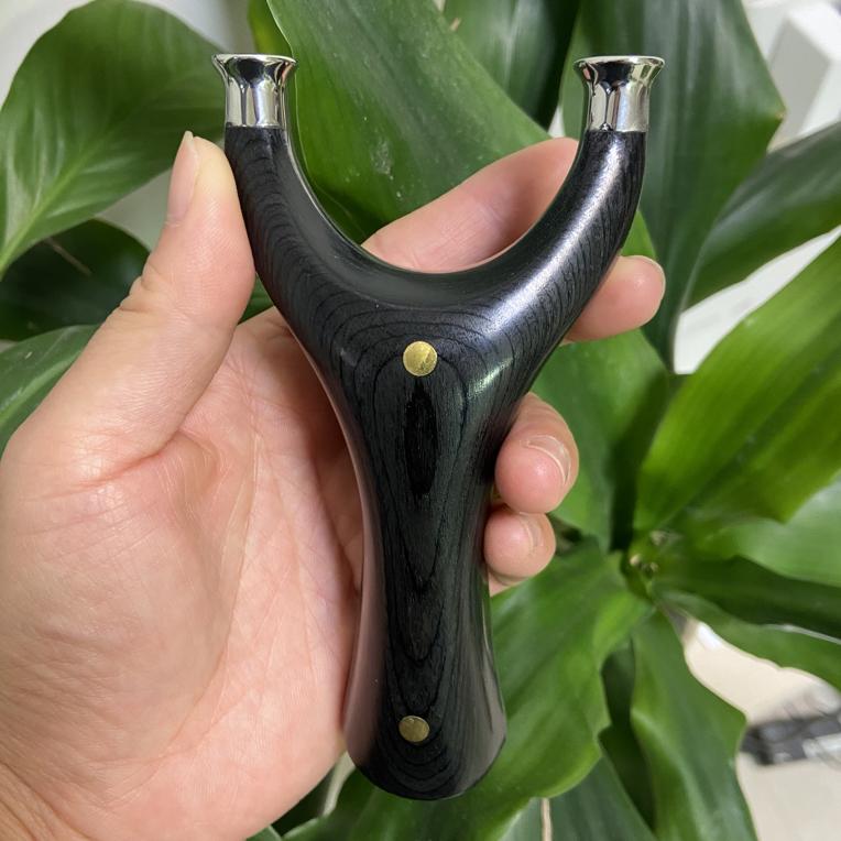 网红五星飞虎弹弓扁皮304实木贴片木质飞虎竞技弹工版弹弓器