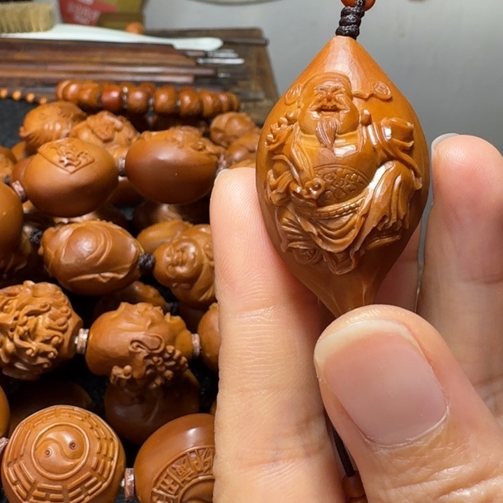 n***虎橄榄核手串/手链单颗财神
