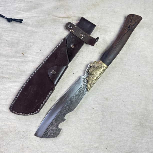 0015 龙泉昊天宝剑魔龙小唐横刀高猛钢皮鞘未开刃