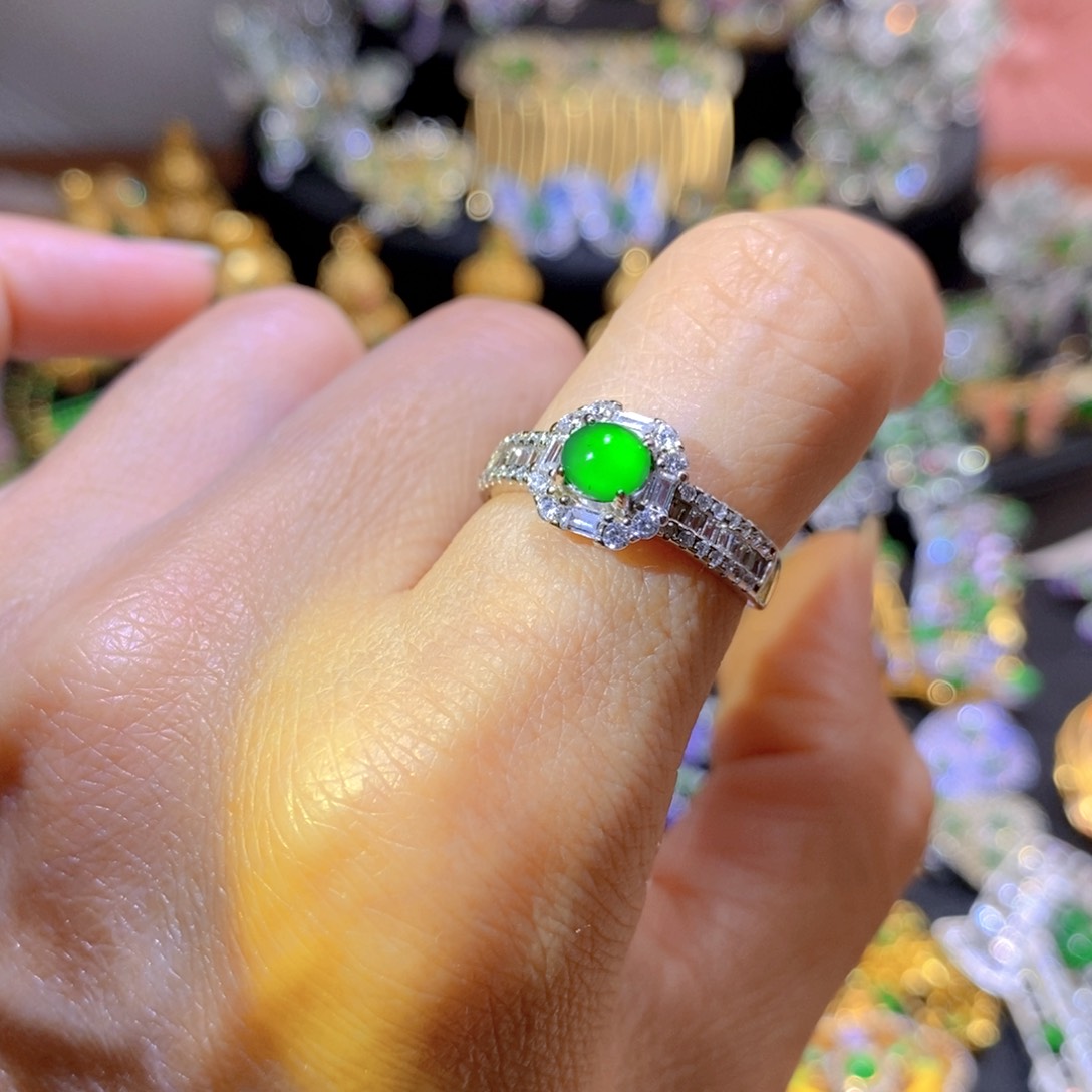 吊坠(不含链)银S925镶嵌翡翠