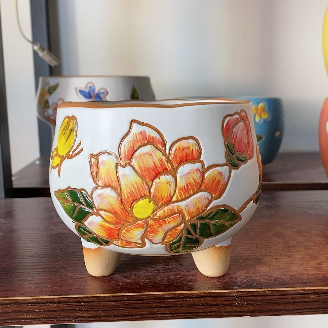 红陶韩式多肉植物花盆