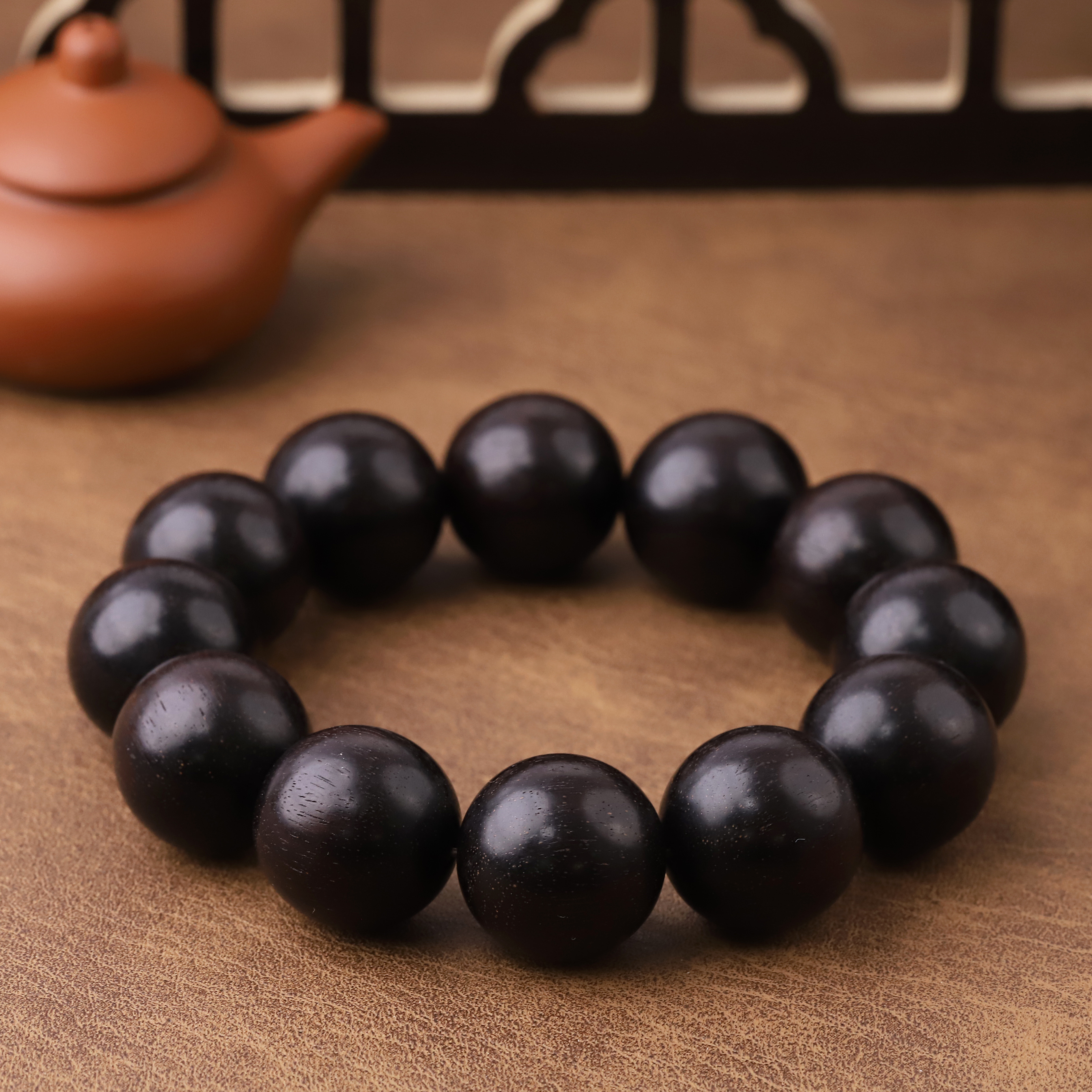 S1212-4紫檀20-21mm成品木串单圈文玩手串