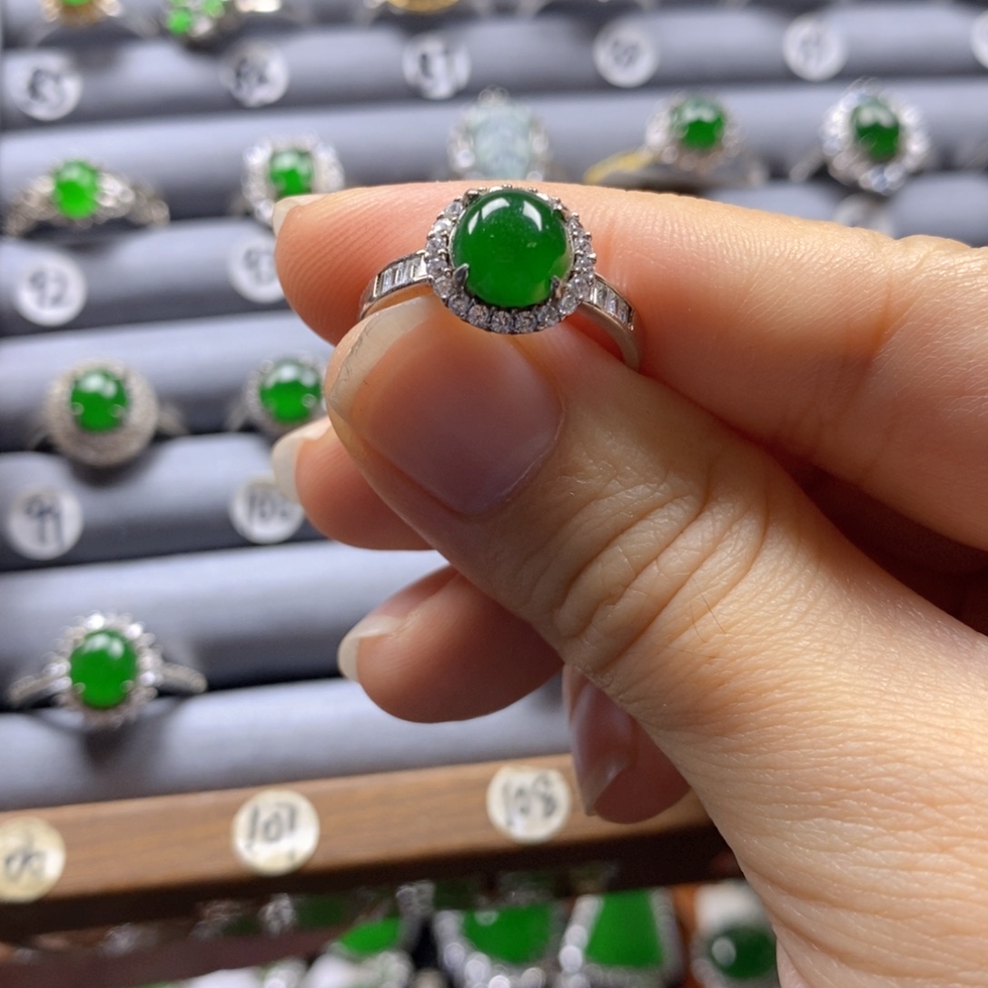 颈饰银S925镶嵌翡翠107号