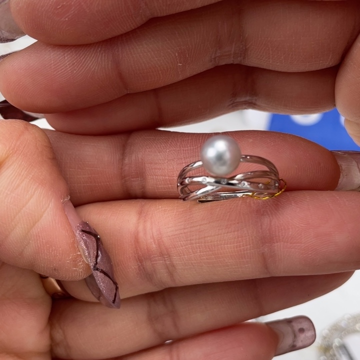 海水珍珠戒指银S925镶嵌
