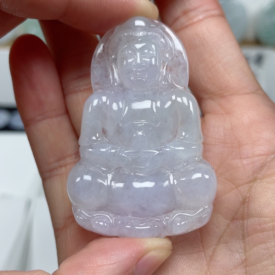 翡翠颈饰未镶嵌天然翡翠A货观音23号