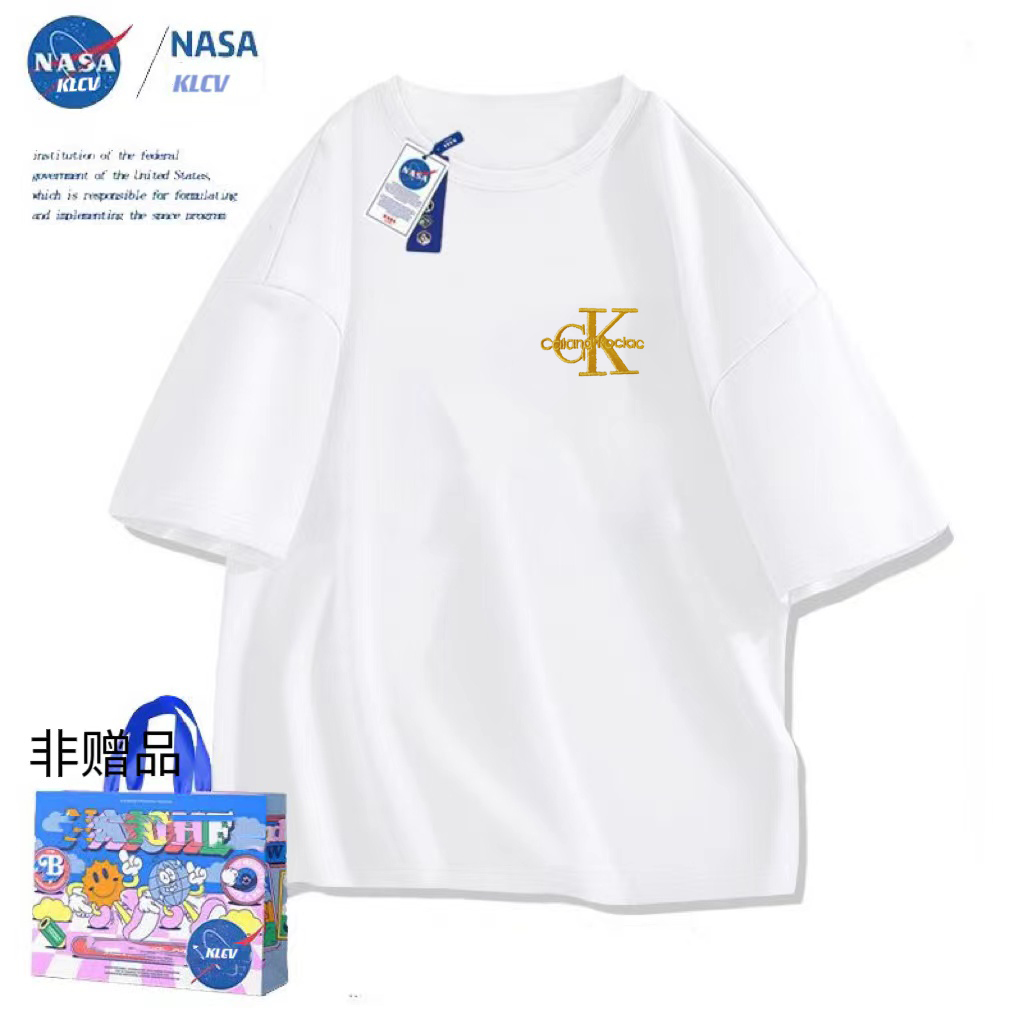 NASA联名短袖男女同款T恤夏季潮牌印花针织宽松休闲百搭时尚