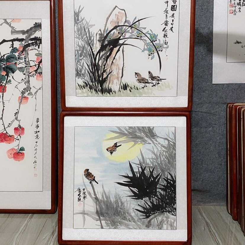 【闪购商品】国画书画作品带框65×65厘米