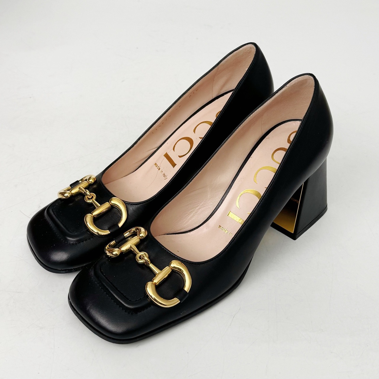 99新 GUCCI/古驰 36码/Gucci/古驰 马衔扣粗跟鞋/98新/jm07834