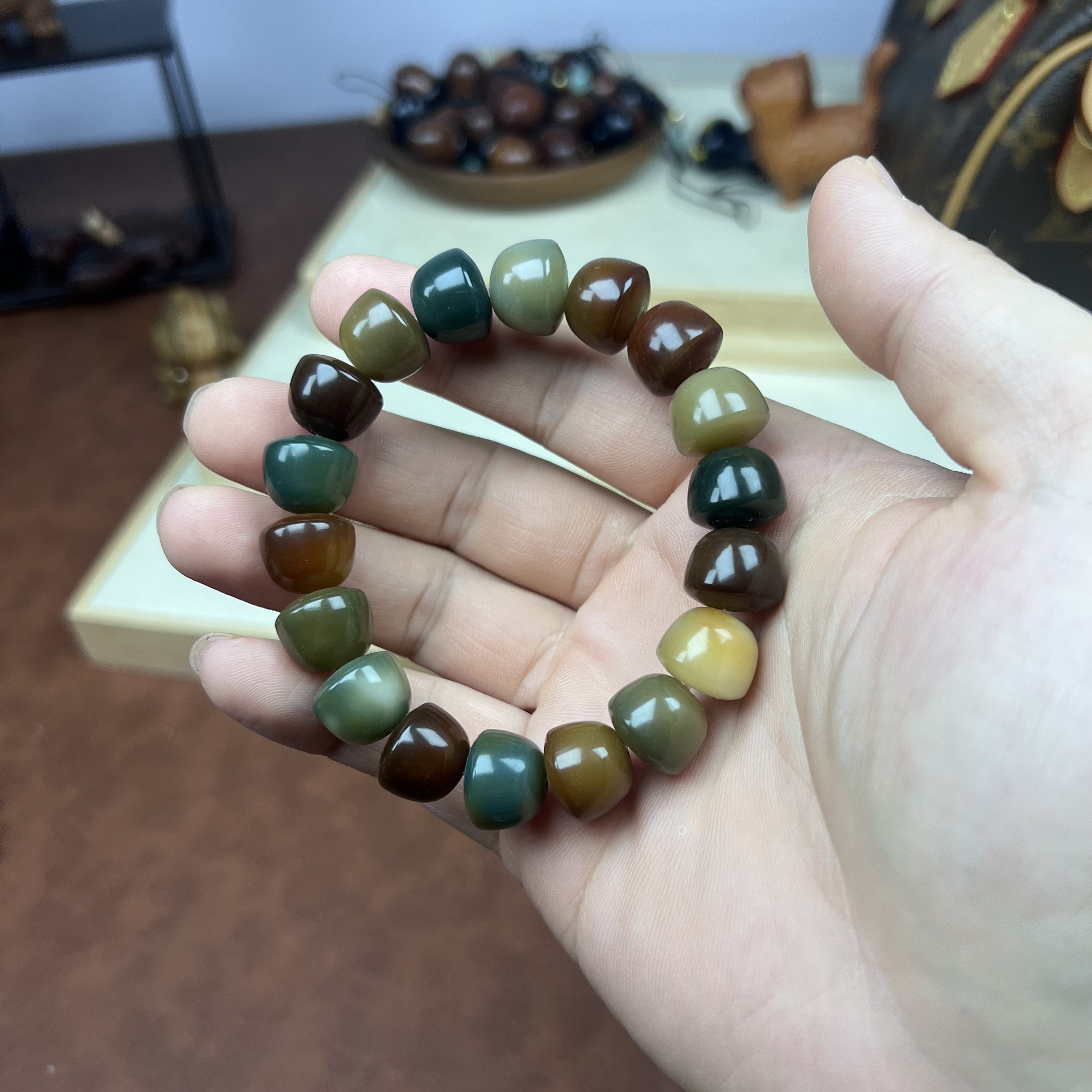 原生态菩提 饭碗 11*13mm单圈手串