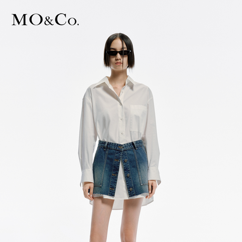 【赵老板专属】MOCO春夏简约高腰牛仔短裙连衣裙MBD1DRS021