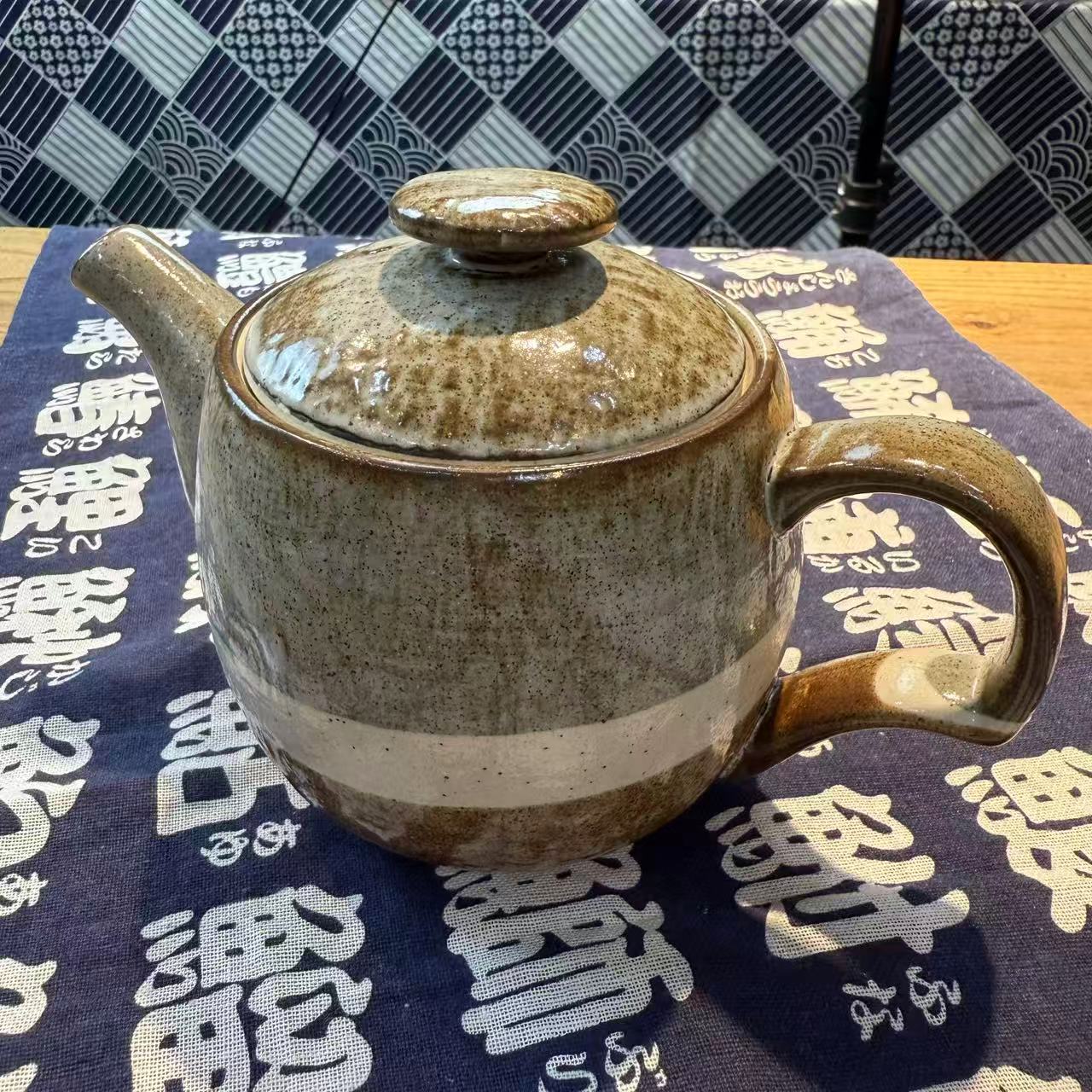 日本进口伊贺烧茶水壶带过滤网手工茶壶窑变早餐杯