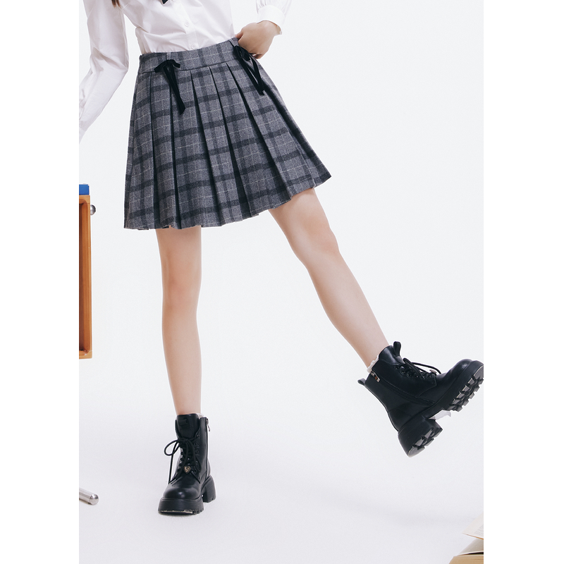 紫涵高腰短款百褶裙冬季jk半身裙a字裙Z4Z10AN630