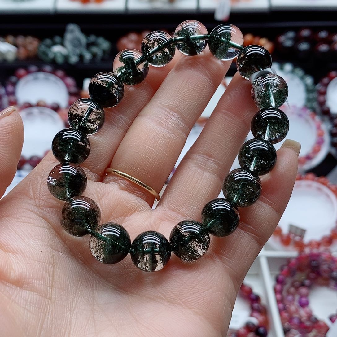 未镶嵌水晶手链千层绿幽灵