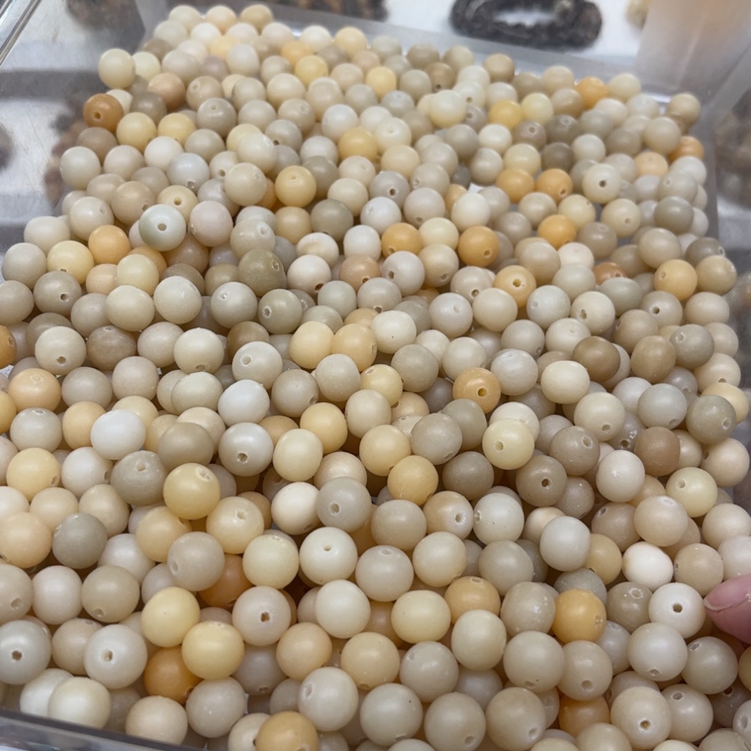 白玉菩提吊坠原生态苹果珠50颗卡10