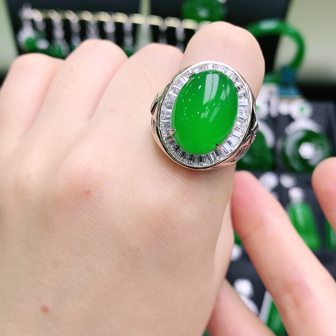 玛瑙/玉髓戒指银S925镶嵌