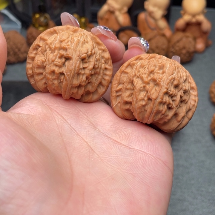 把件文玩核桃白狮子42全品