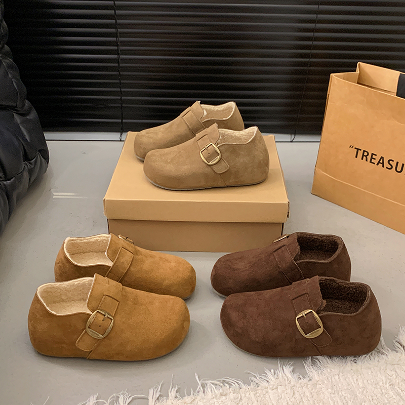 外穿加绒勃肯鞋子女2025年新款秋季百搭豆豆鞋休闲单鞋爆款博肯鞋