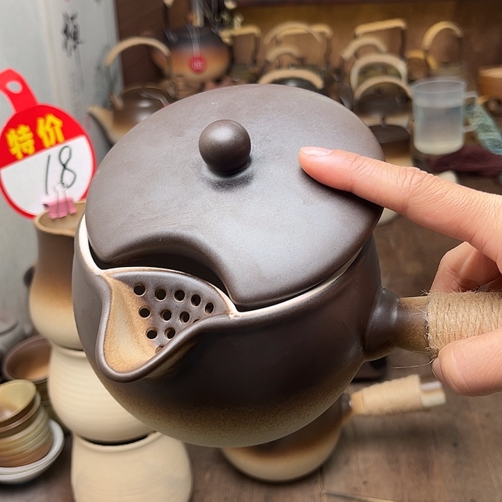 微瑕带盖长把煮茶壶222333333