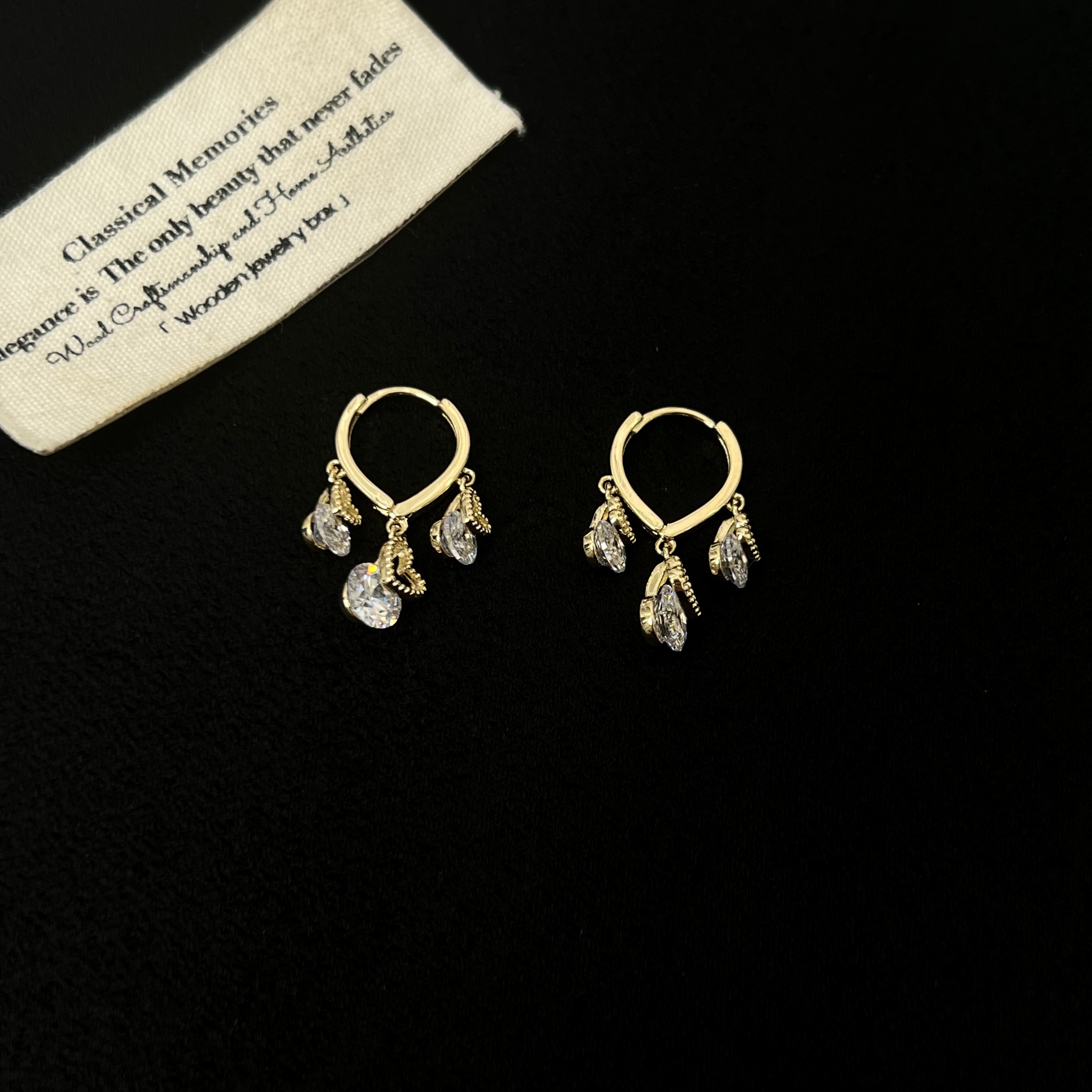 铜合金锆石耳饰 【心心在跳舞】灵动爱心耳圈耳环288