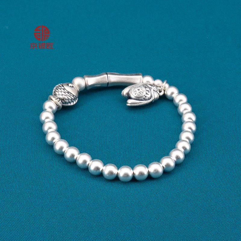 KIMYINJOY/京银匠 足银手链 足银999手串一鸣惊人时尚百搭复古