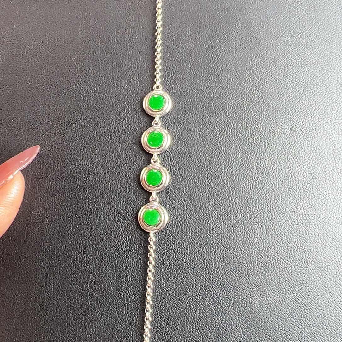 翡翠银S925镶嵌手链手链