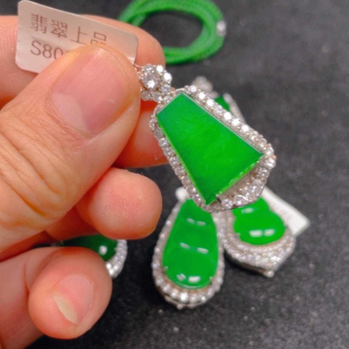 【闪购商品】翡翠颈饰银S925镶嵌吊坠