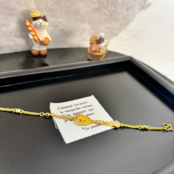 铜合金仿水晶手链 铜合金合成锆石手链 黄葫芦手链SL1868