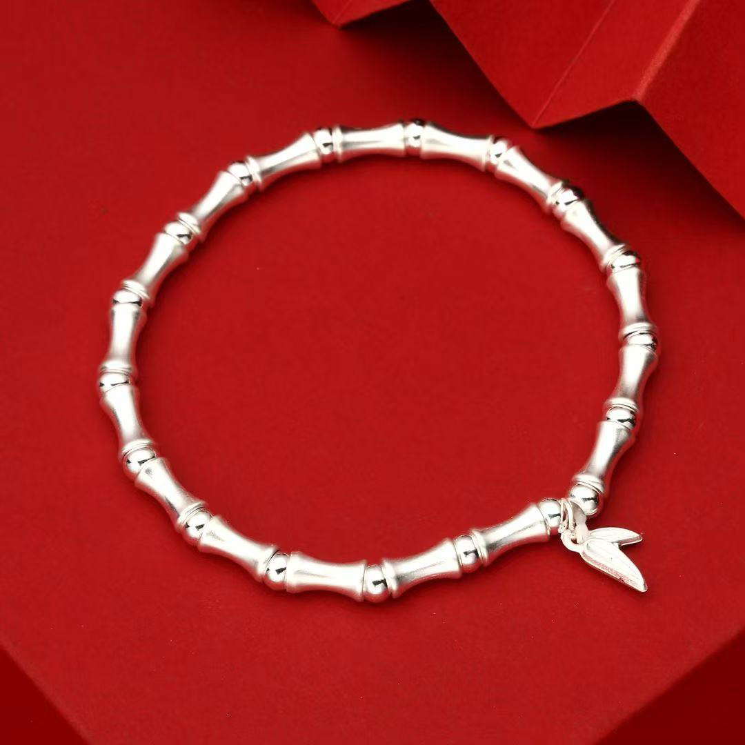 足银手链 【新品】古法竹节手串时尚百搭精美