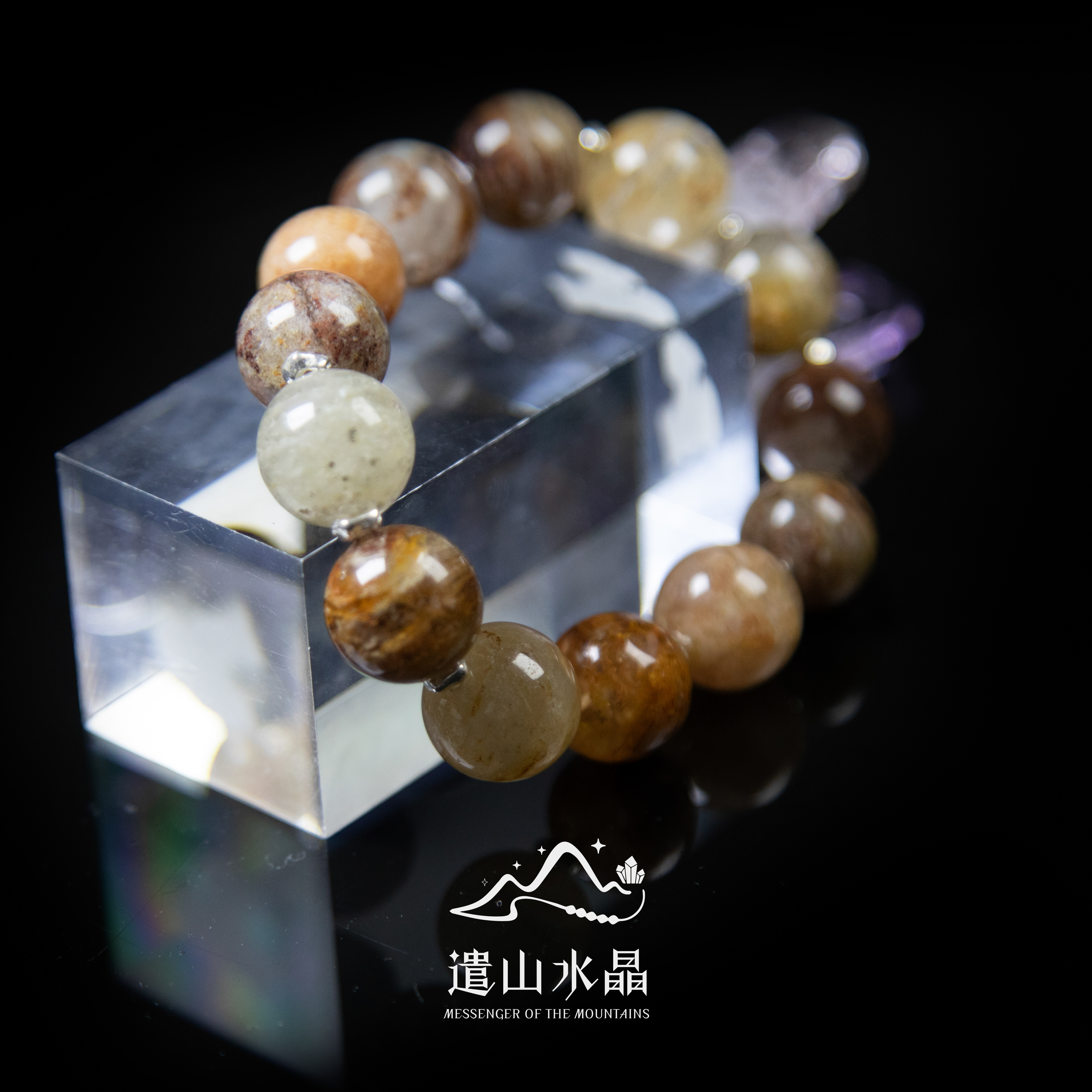 【金棕年华】天然水晶千层幽灵设计款项链基地发货（多样性发其一）