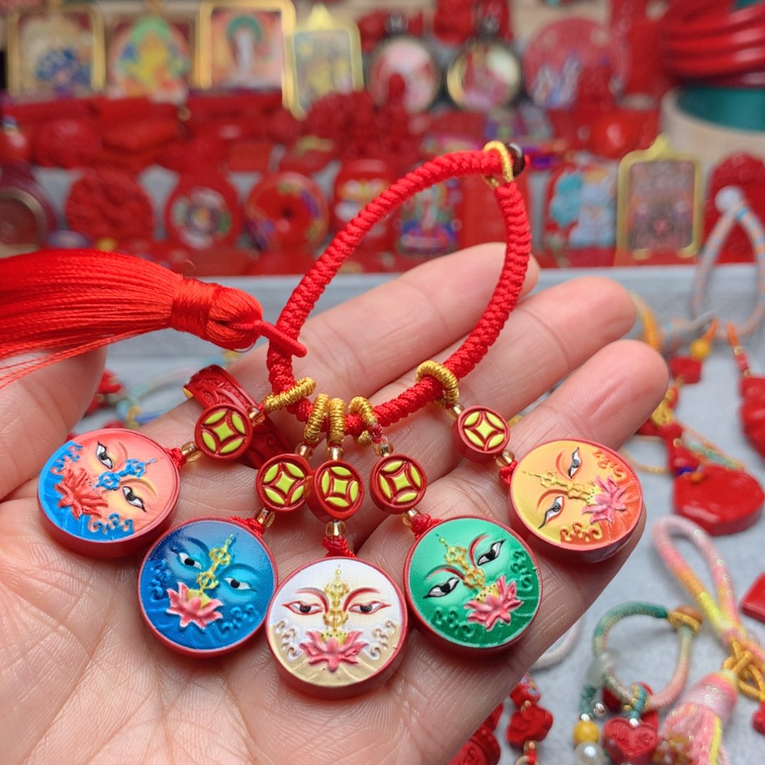 天然辰砂工艺品朱砂钥匙扣包包挂