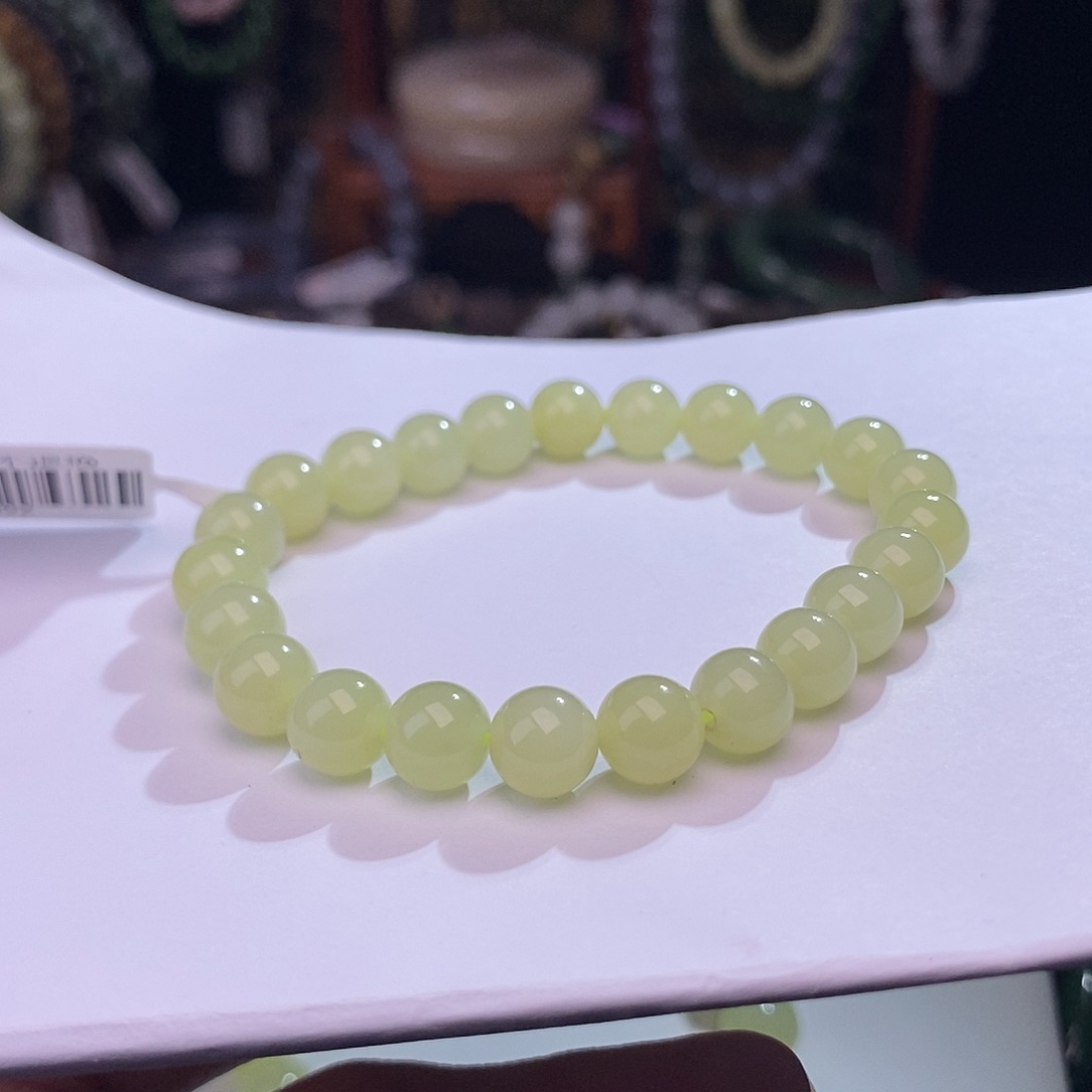 和田玉未镶嵌若羌黄口手串8MM星****7