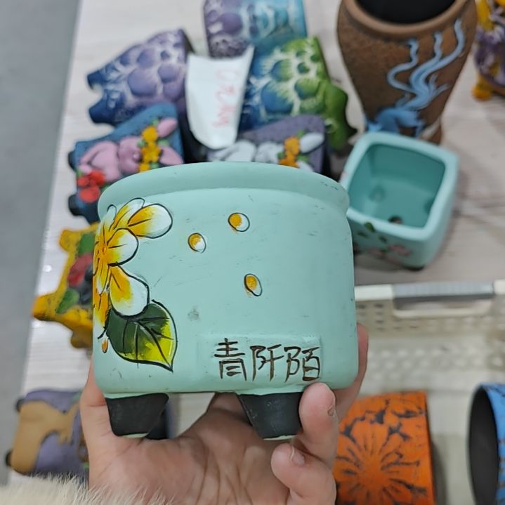 红陶吸水透气的白陶花盆凑满12发货