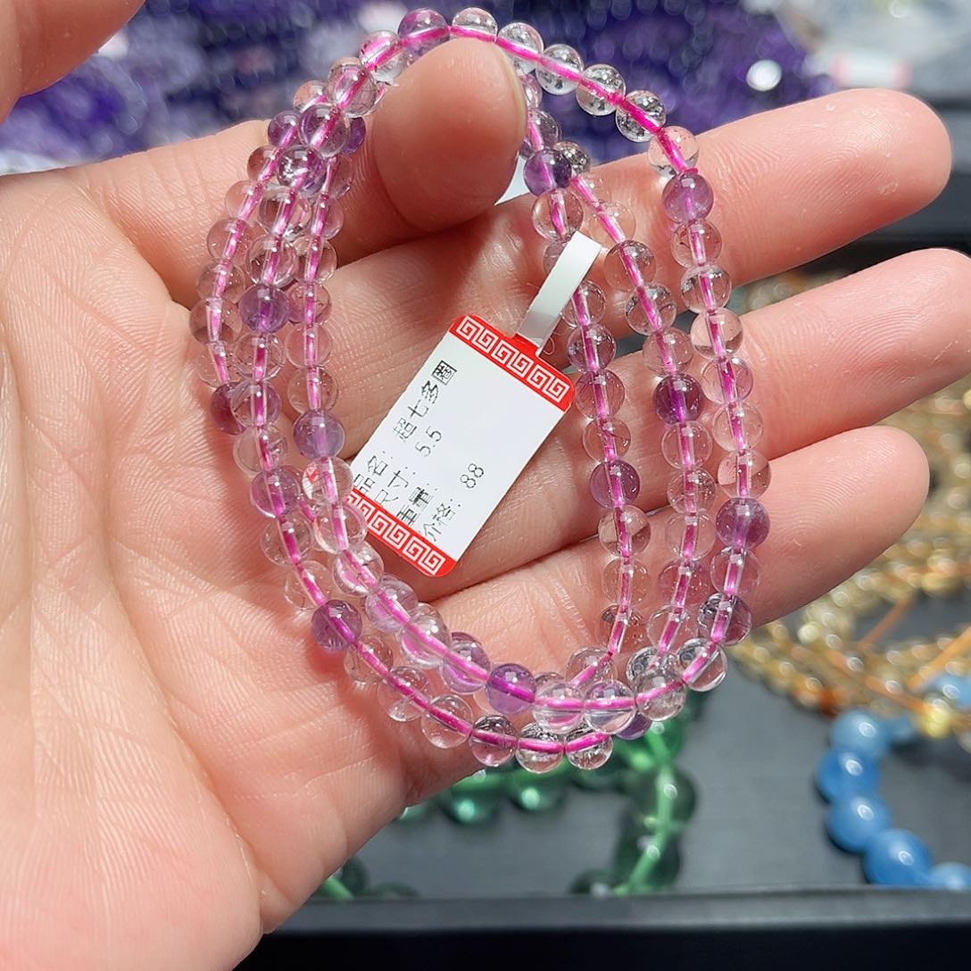 水晶手链未镶嵌超七多圈5.5mm