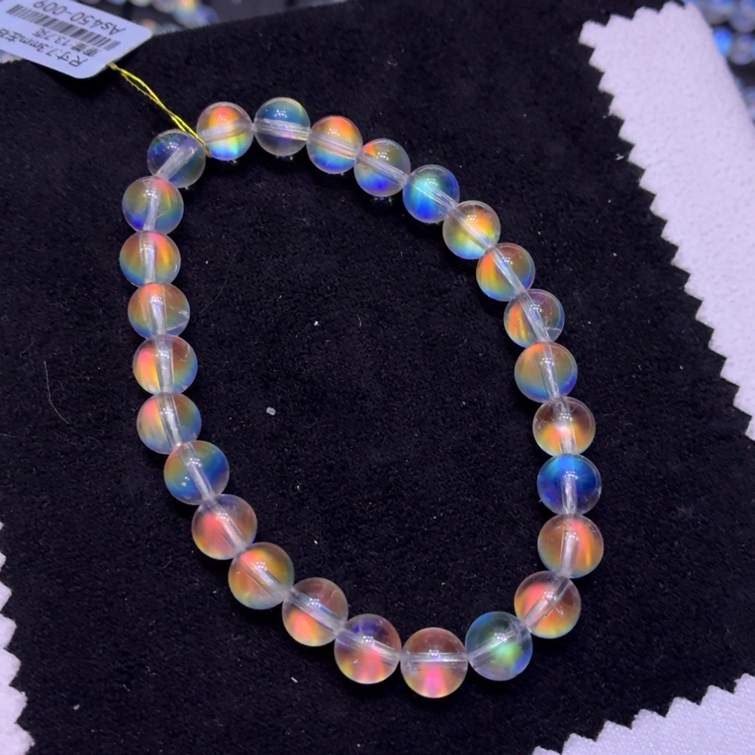 手链月光石未镶嵌毕业级马岛彩月精穿7.3mm