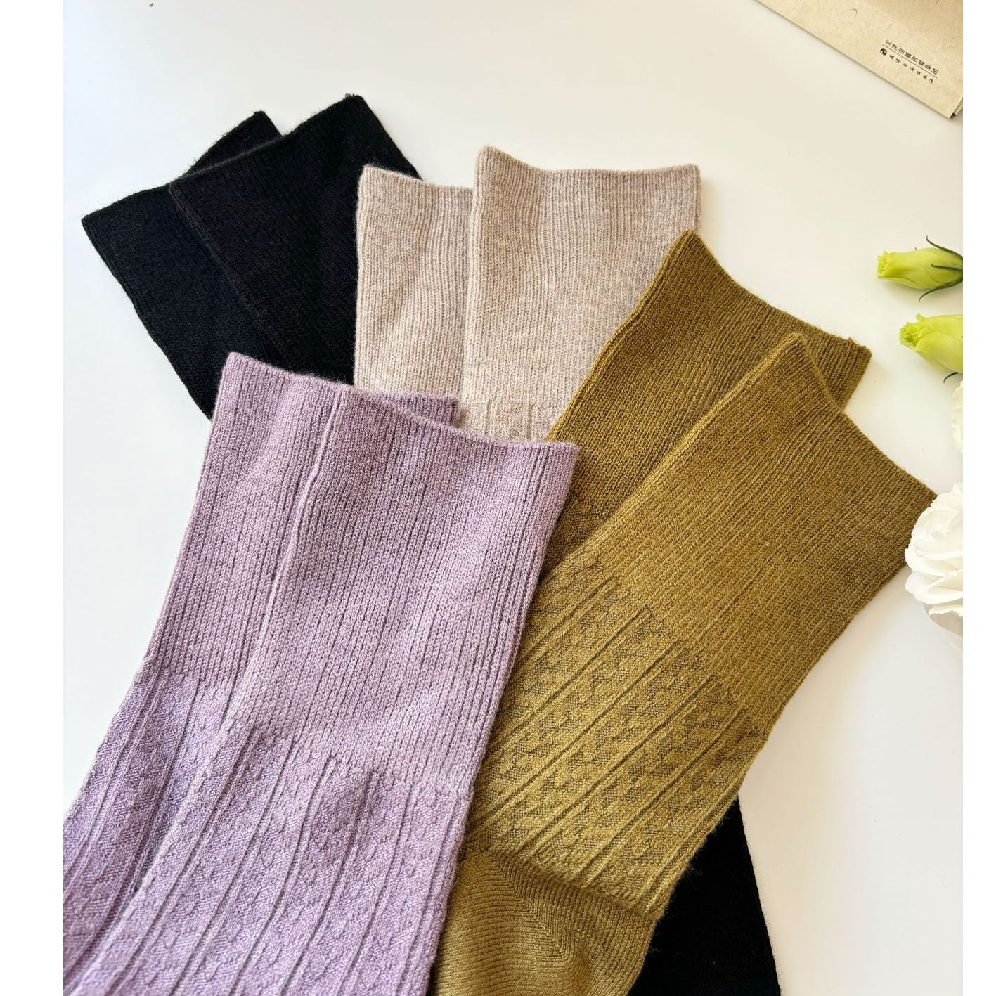 出口日本 羊毛女袜 一包4双