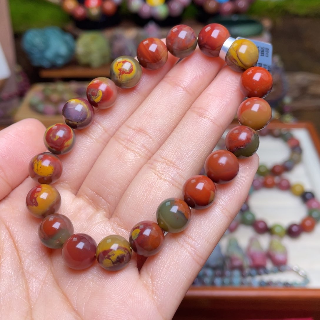 玛瑙/玉髓珠宝半成品未镶嵌亦*盐源玛瑙稀有包浆手串