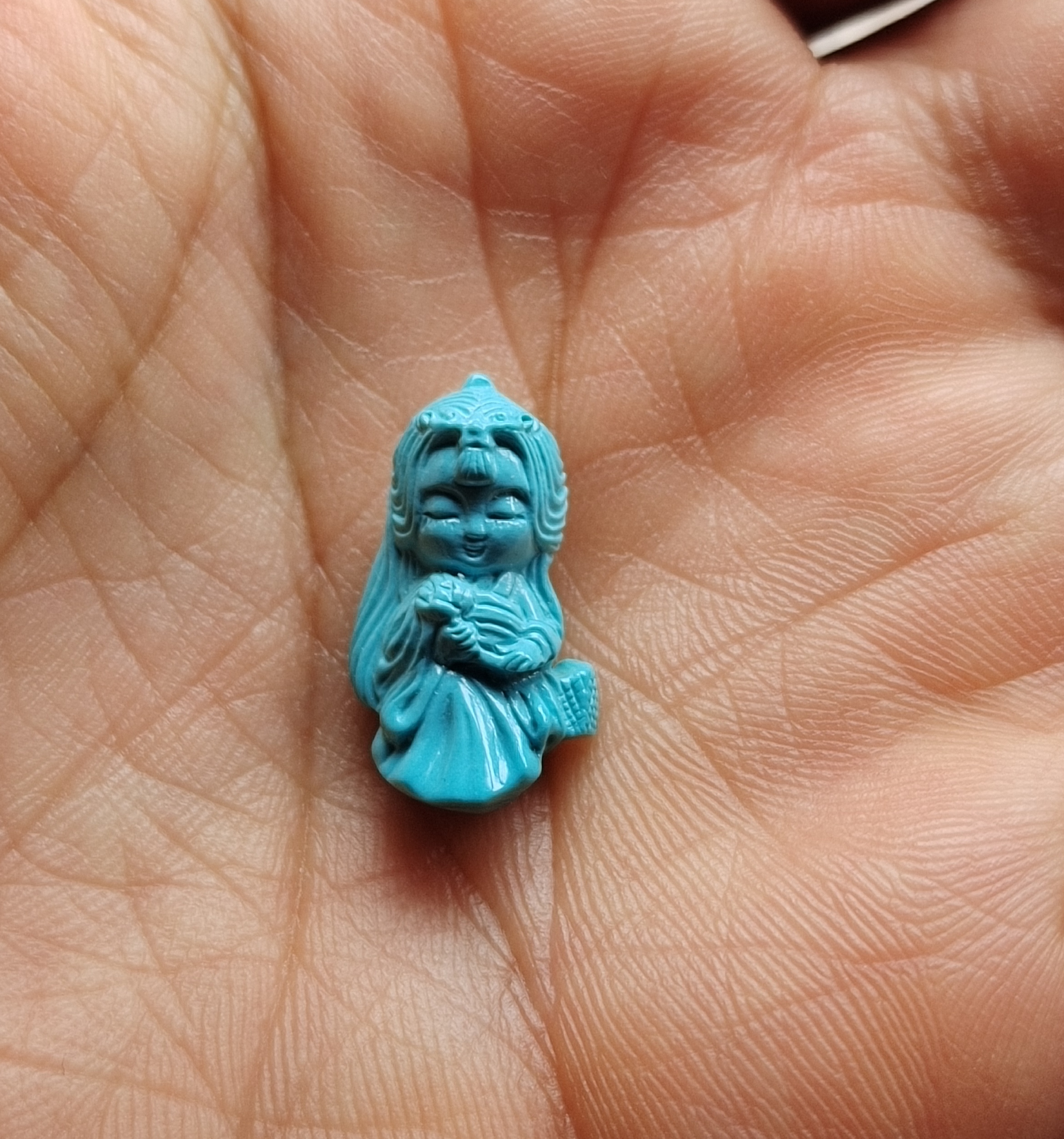 绿松石花仙子精工雕刻