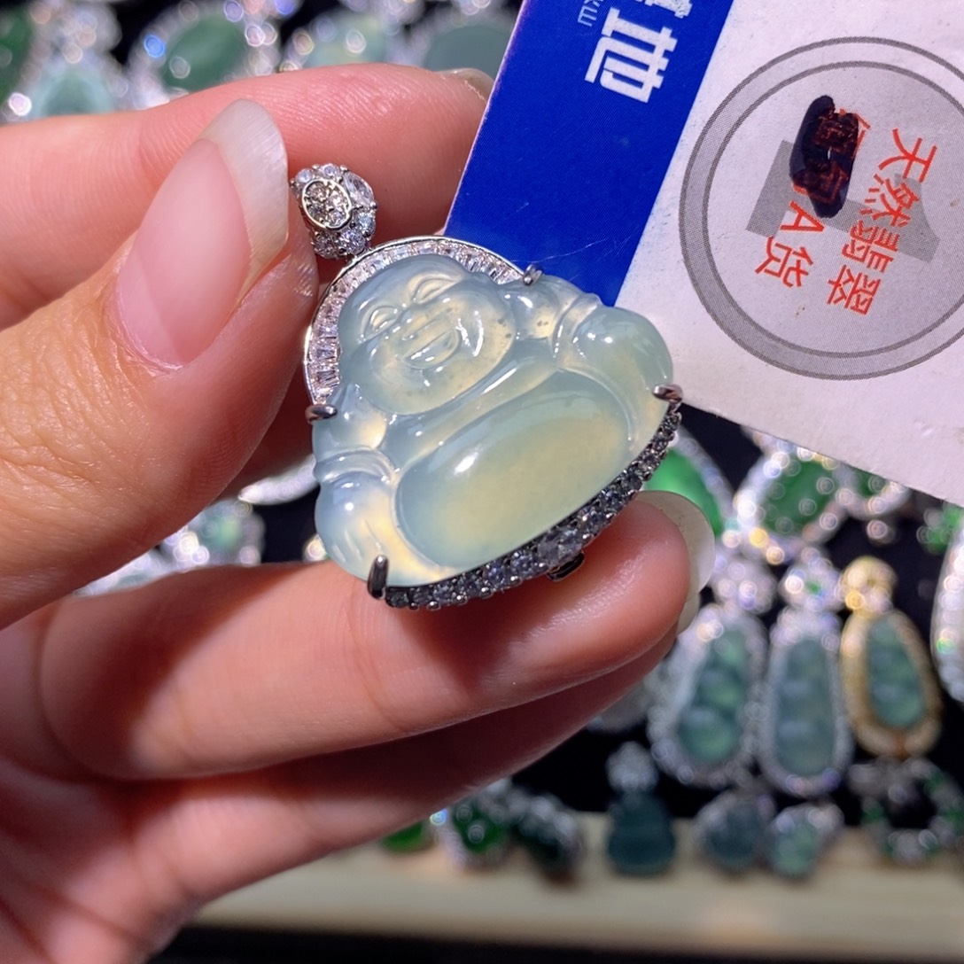 翡翠未镶嵌颈饰天然