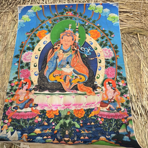 高端精品莲花生大士绘画类唐卡AA50