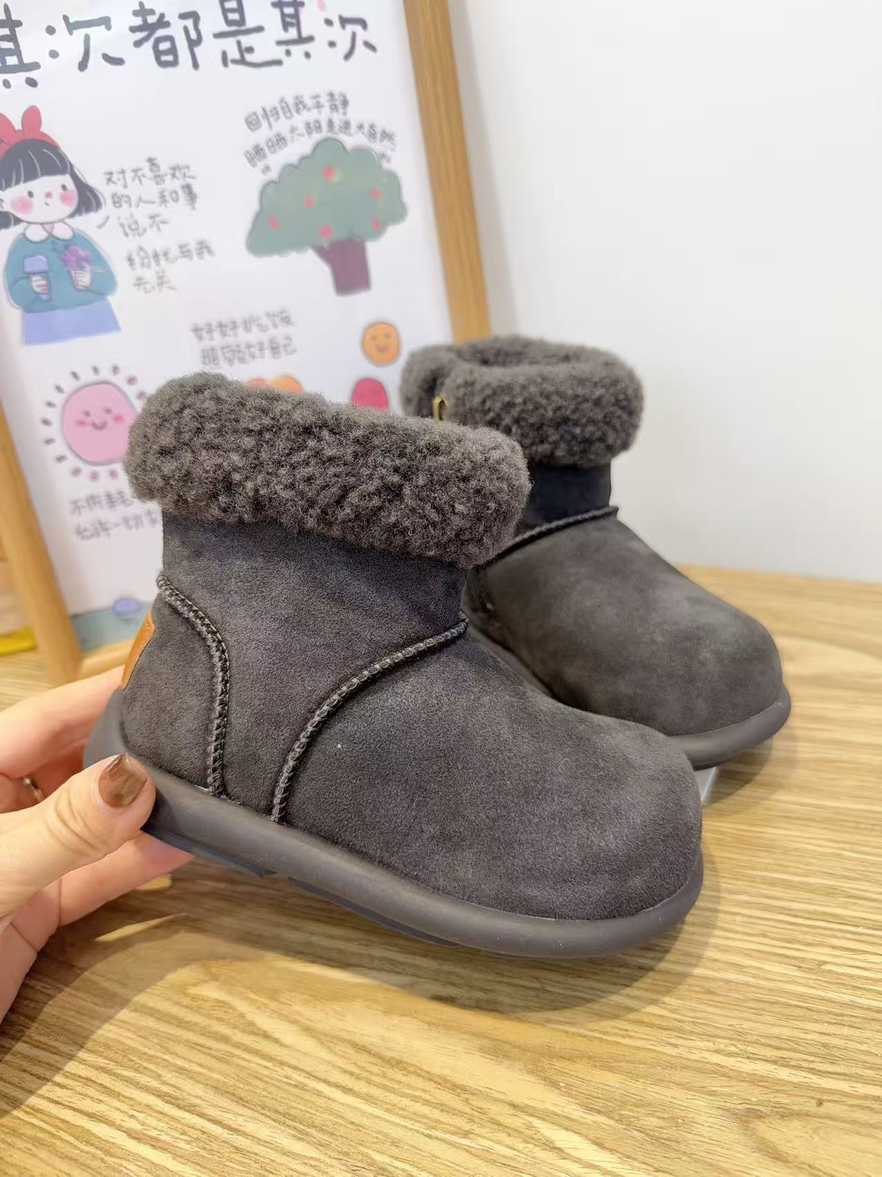 男女宝宝圆头时尚大棉雪地靴靴子时尚加厚