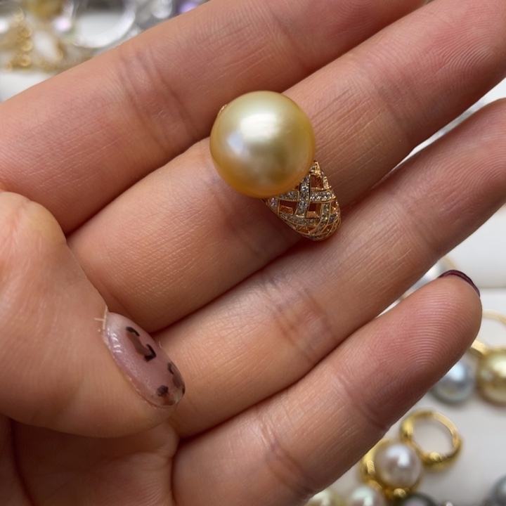 海水珍珠戒指银S925镶嵌