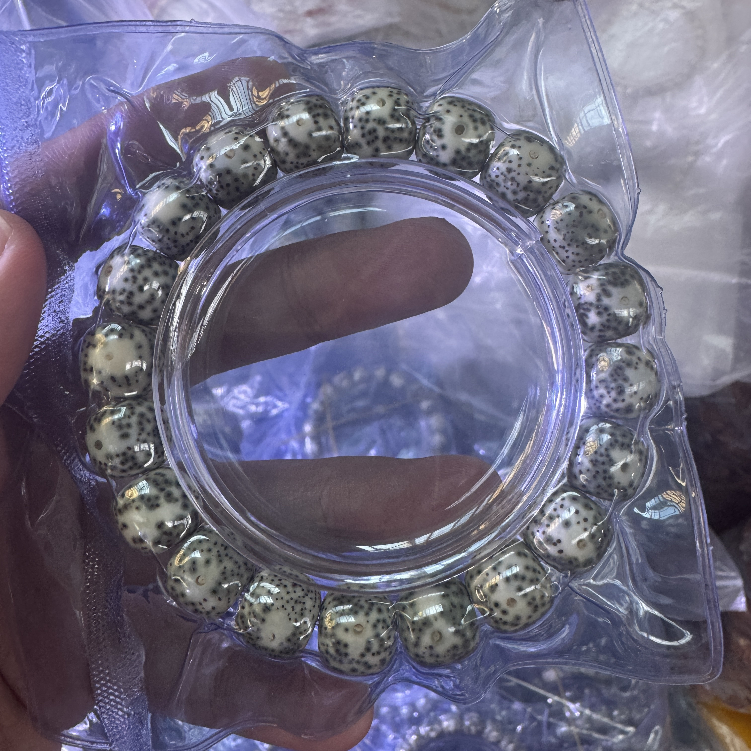 【D7260】“怼怼同款青花瓷”星月菩提 12mm 左右老型手串高油高密