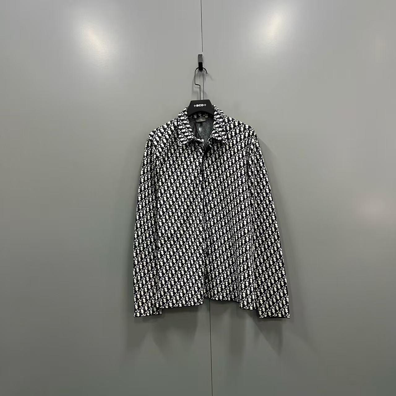 99新 DIOR/迪奥 满印老花翻领长袖衬衫 L码/98新/13000/C103322