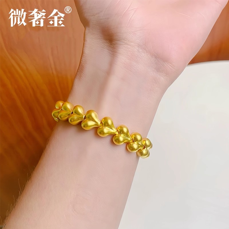 【小鑫甄选】足金999屁桃手串时尚百搭手链6.82g
